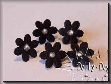 kleine Blumen auf Gummi in schwarz